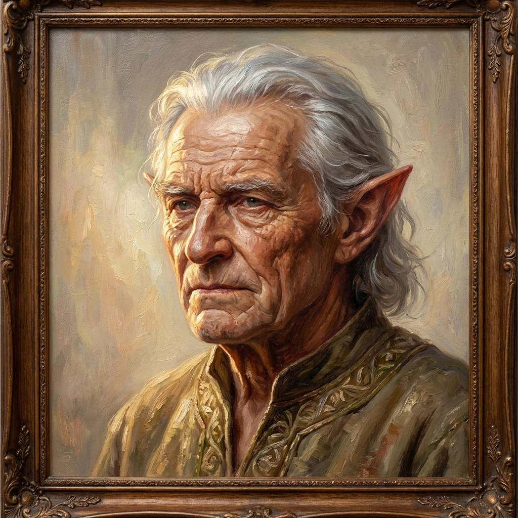 painted face of elven grandfather, extremely detailed --flag