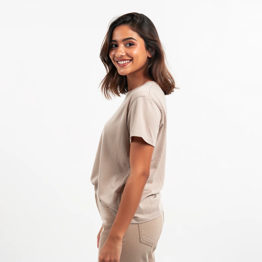 Portrait of a Young Latina Woman in Minimalist Style