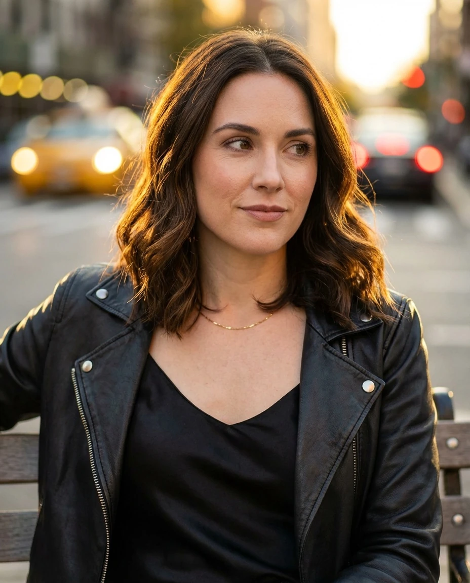 Texas Girl in Leather Jacket - Date Night Portrait