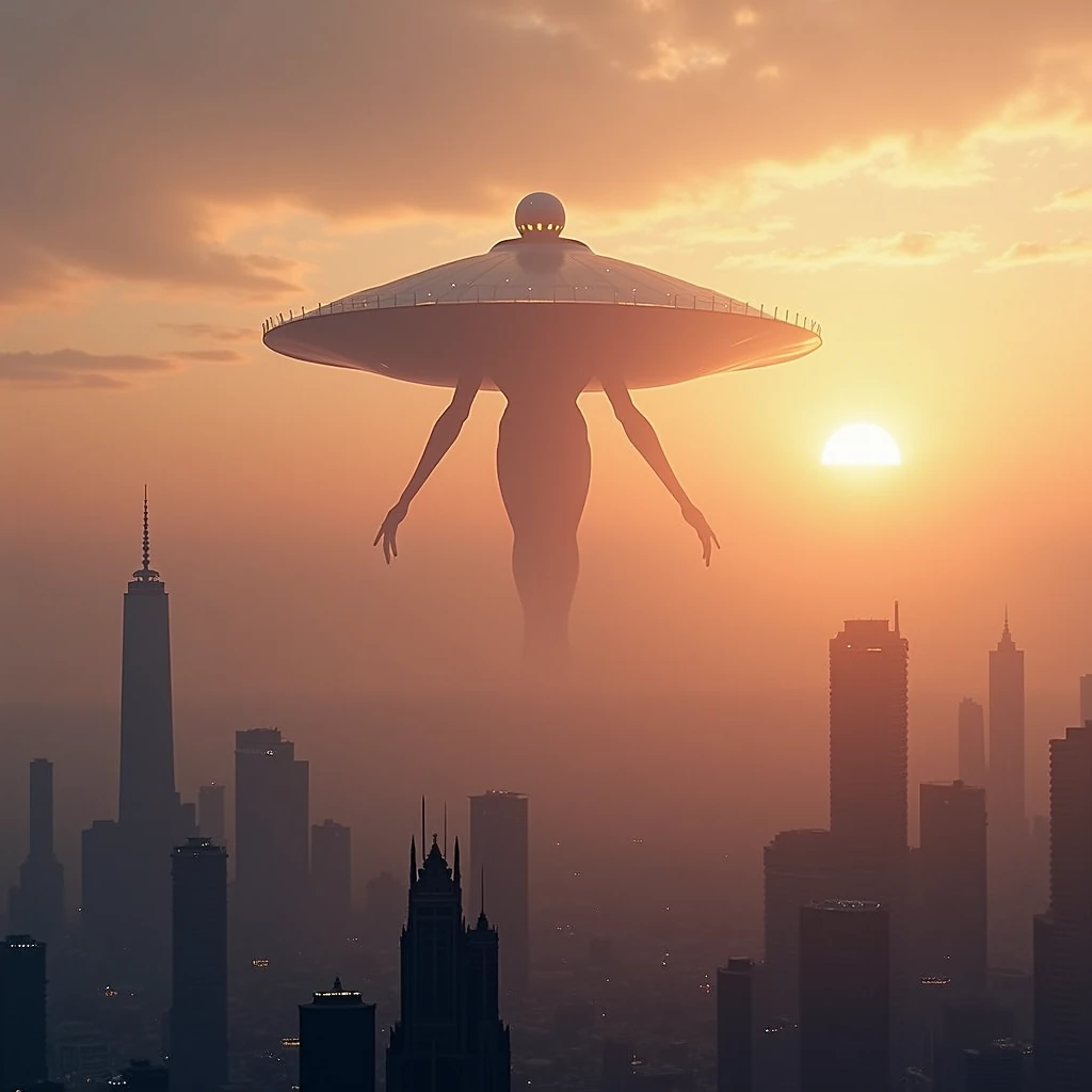 mysterious entity appearing on the horizon, extreme detail,