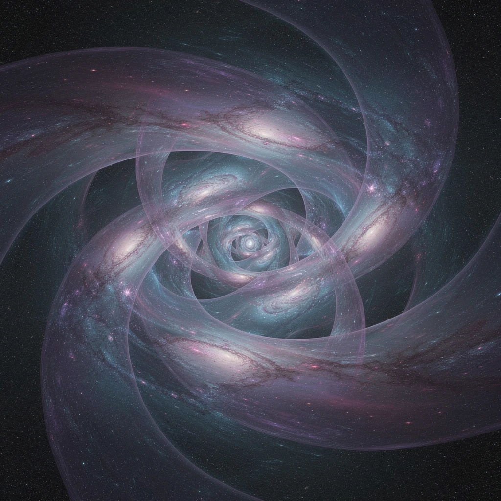 universe curving into itself, as seen from a 5th dimention